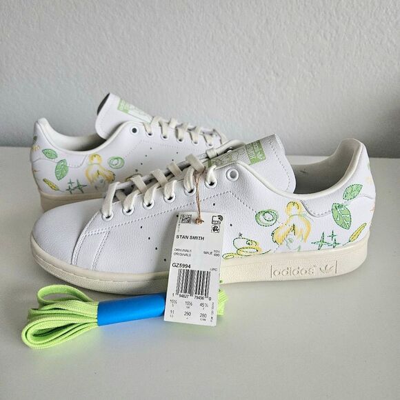 NWT Disney x adidas | Stan Smith Tinkerbell Peterpan White Sneakers, Mens 11 - Picture 5 of 13